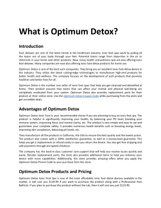 what is optimum detox