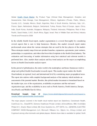 global health cloud market by product type