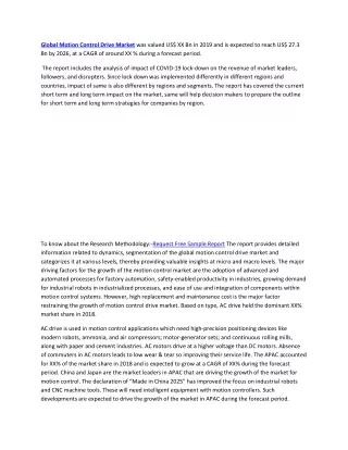 Global Motion Control Drive Market