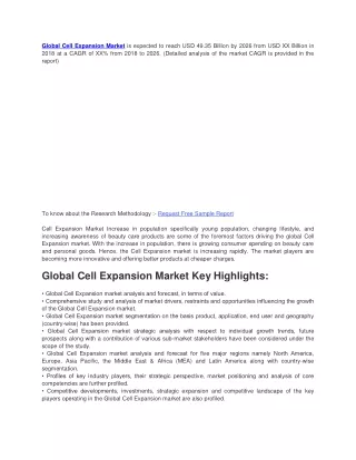 Global Cell Expansion Market
