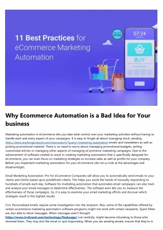 why ecommerce automation is a bad idea for your