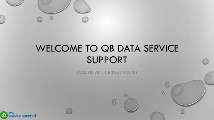 welcome to qb data service support