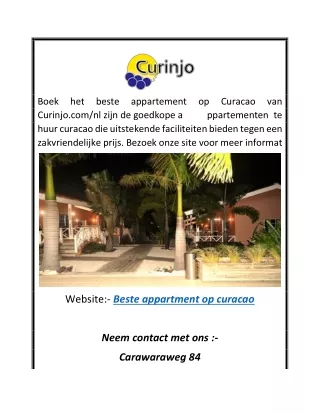 Beste Appartement op Curacao  Curinjo.comnl