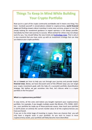 things to keep in mind while building your crypto