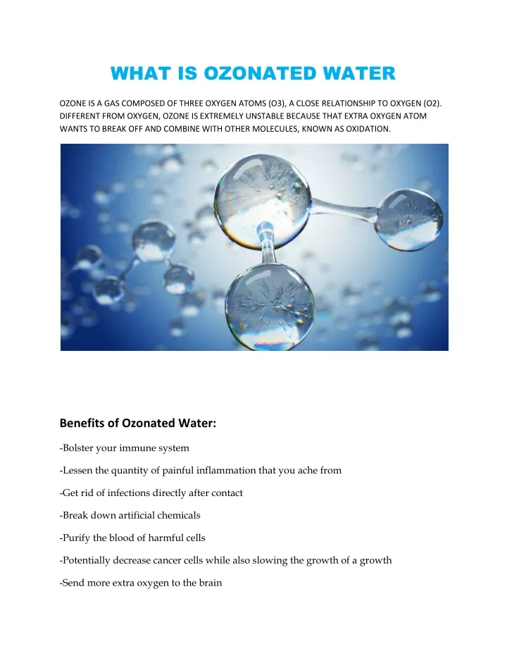what is ozonated water