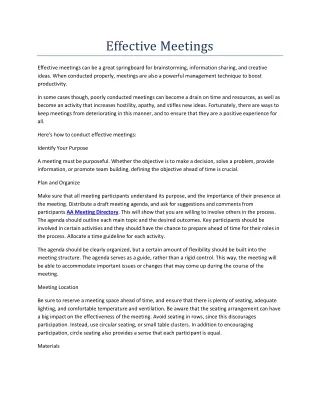 effective meetings