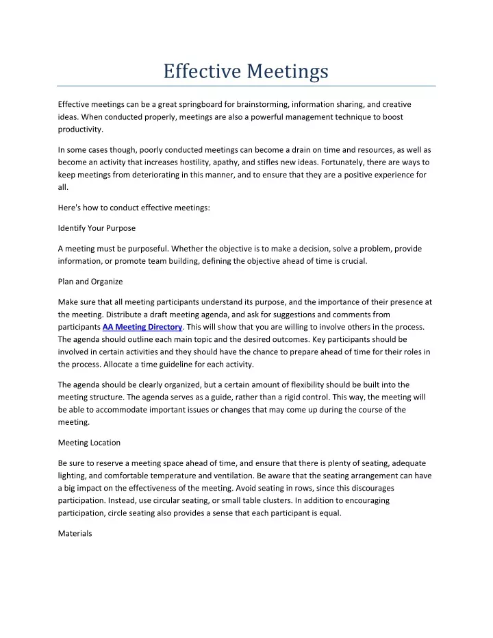 effective meetings