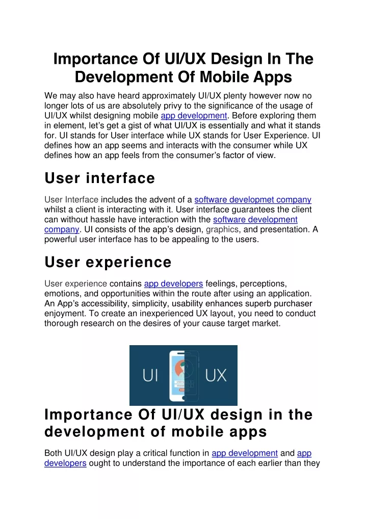 importance of ui ux design in the development