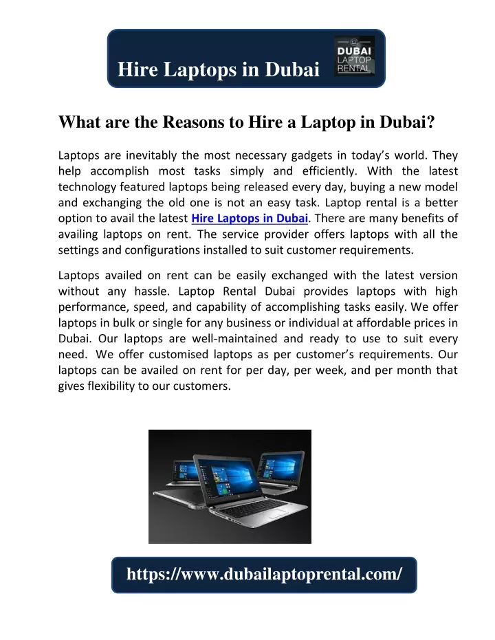 hire laptops in dubai