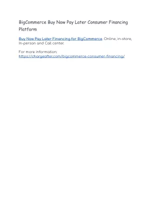 bigcommerce buy now pay later consumer financing