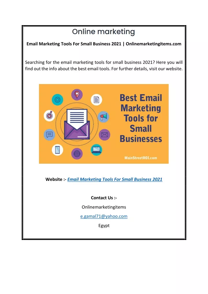 email marketing tools for small business 2021