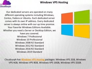 Windows VPS hosting provider Running legacy Windows XP & Windows 7