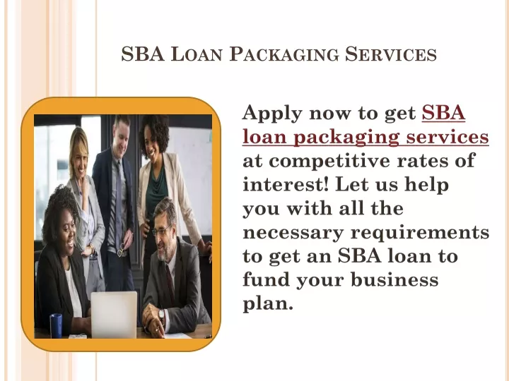 sba loan packaging services