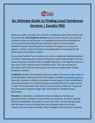 an ultimate guide to finding local handyman