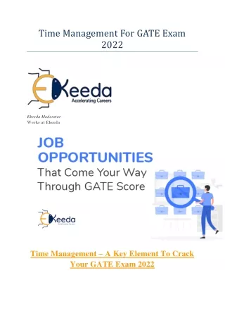 time management for gate exam 2022