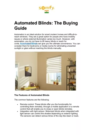 Automated Blinds: The Buying Guide