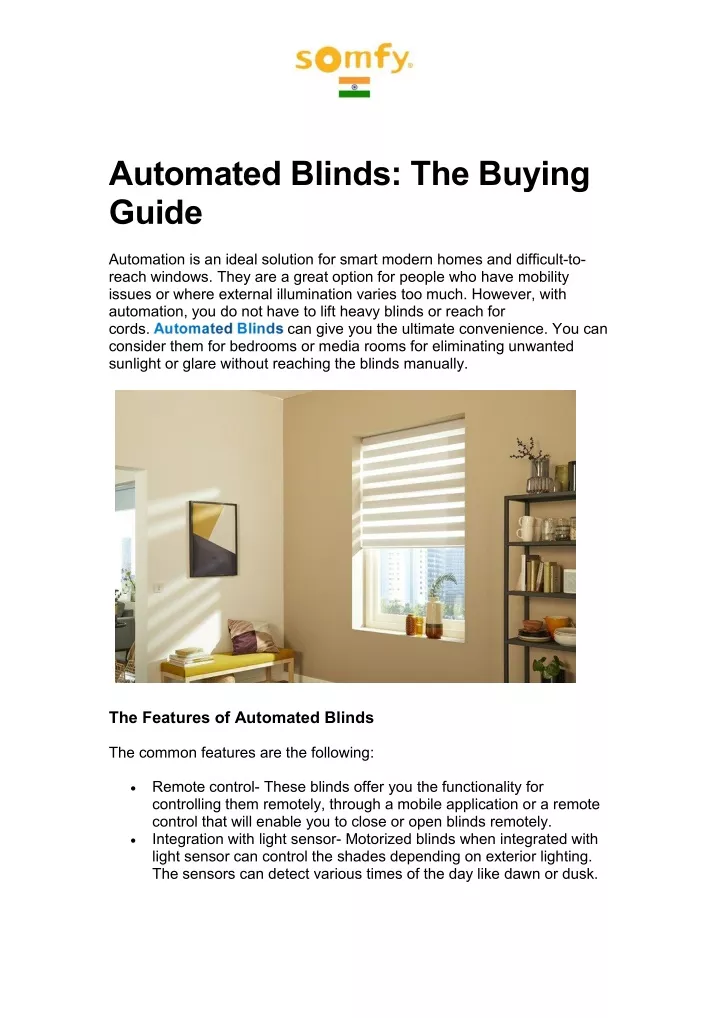 automated blinds the buying guide