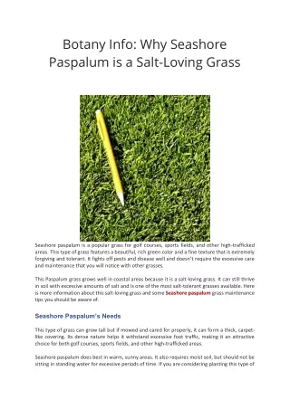 botany info why seashore paspalum is a salt