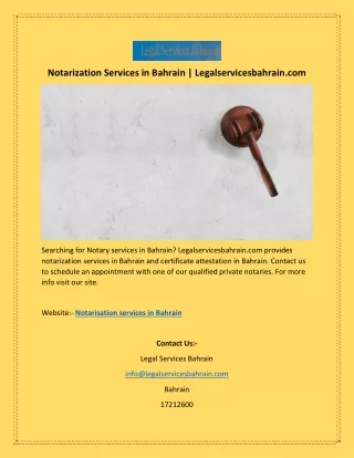 Notarization Services in Bahrain | Legalservicesbahrain.com