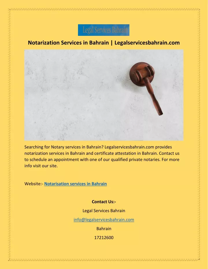 notarization services in bahrain