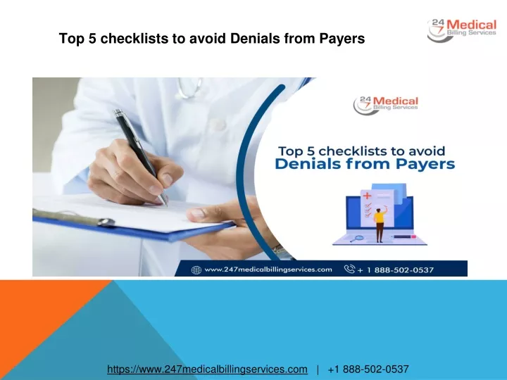 top 5 checklists to avoid denials from payers