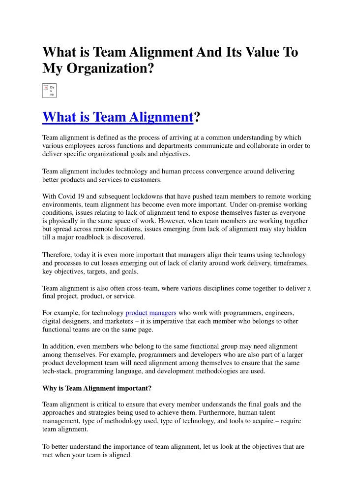 what is team alignment and its value