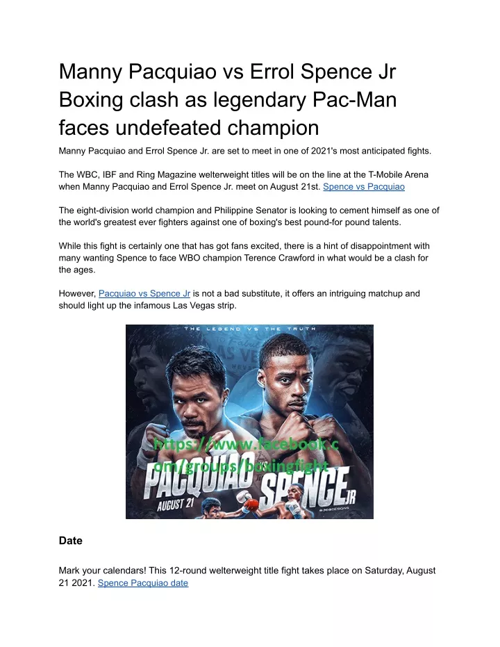 manny pacquiao vs errol spence jr boxing clash