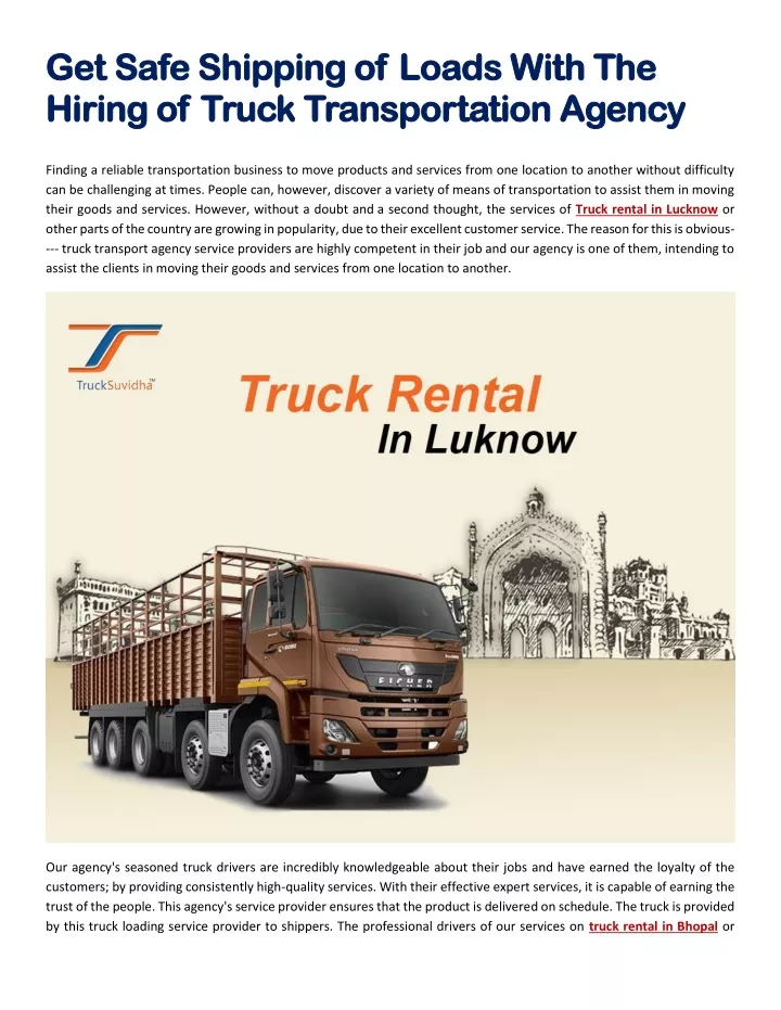 get get s safe h hiring of iring of t truck