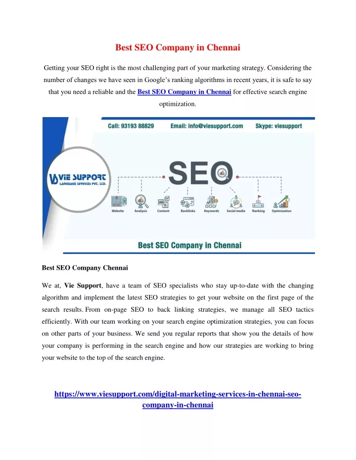 best seo company in chennai