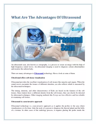What Are The Advantages Of Ultrasound