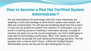 how to become a red hat certified system administrator