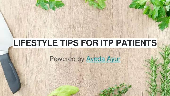 lifestyle tips for itp patients