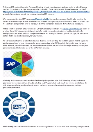 picking an erp system enterprise resource