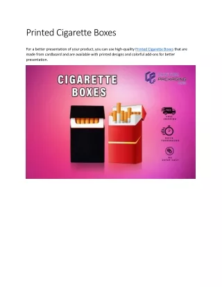 Printed Cigarette Boxes