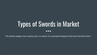 Types of Swords in Market