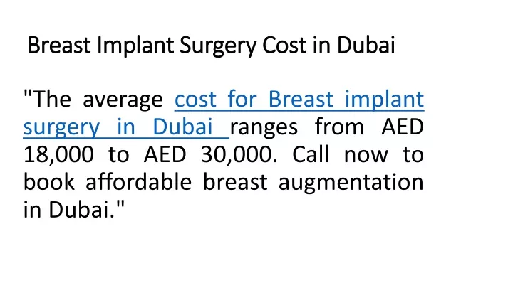 breast implant surgery cost in dubai