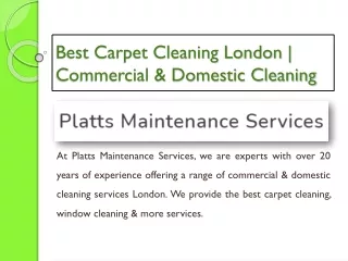 Best Carpet Cleaning London | Commercial & Domestic Cleaning