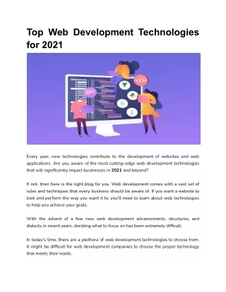 top web development technologies for 2021
