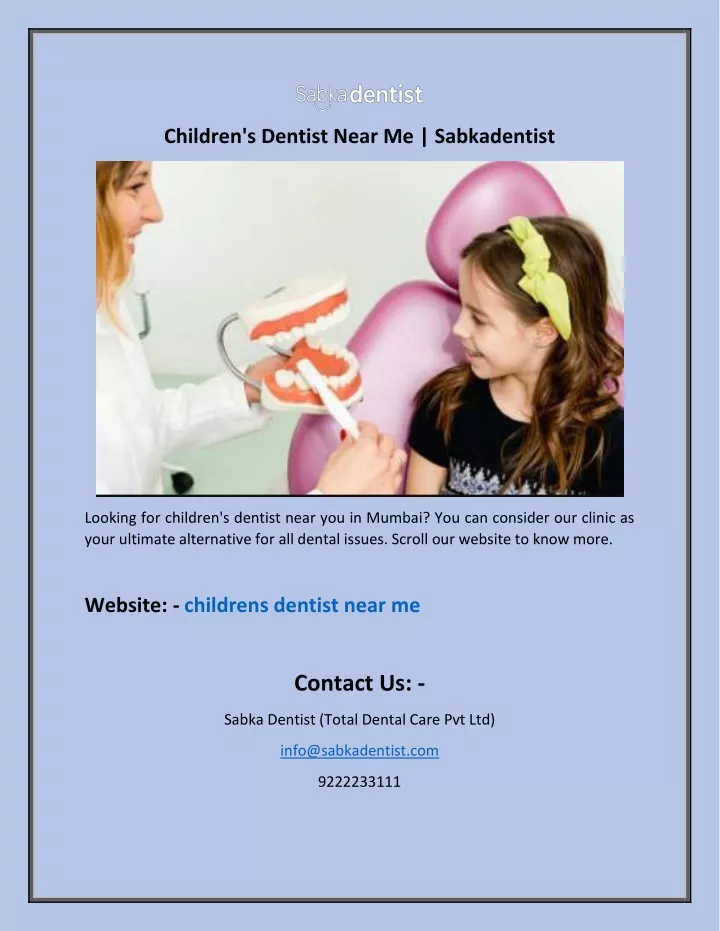 children s dentist near me sabkadentist
