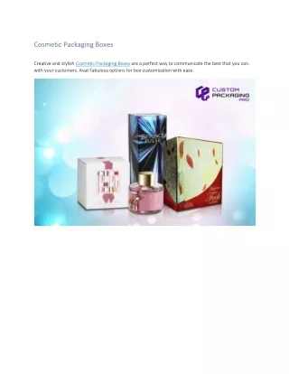 cosmetic packaging boxes