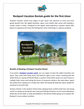 Rockport Vacation Rentals guide for the first time