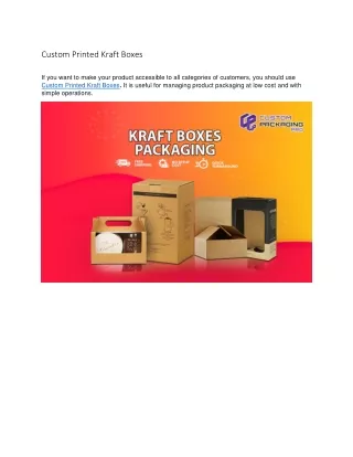 Custom Printed Kraft Boxes