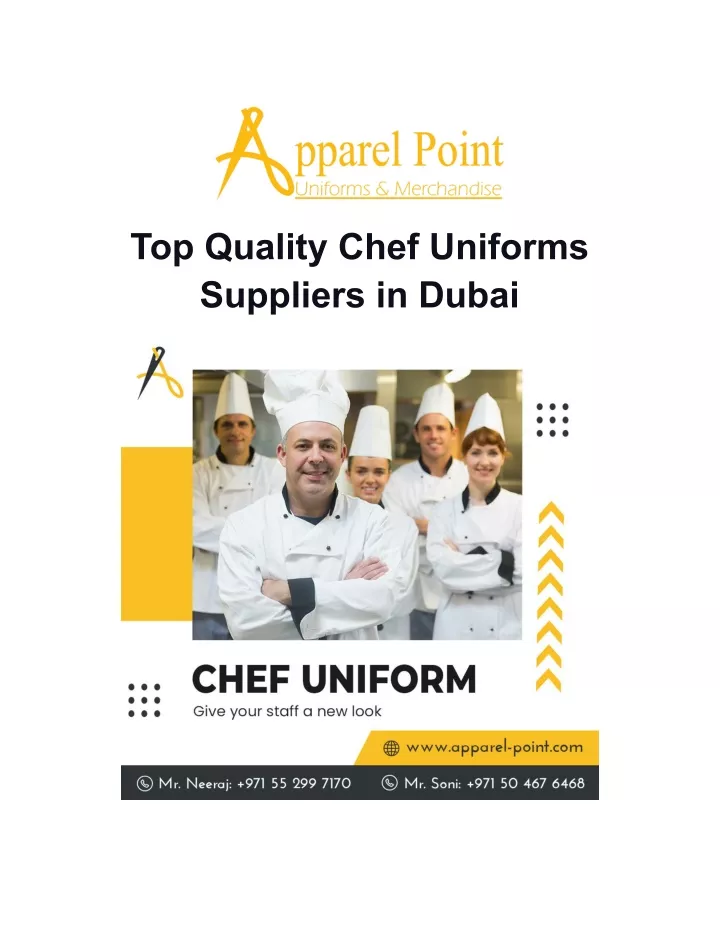 top quality chef uniforms suppliers in dubai