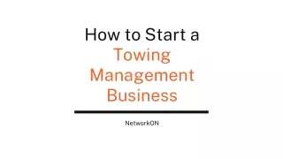 Start a towing management business | NetworkON