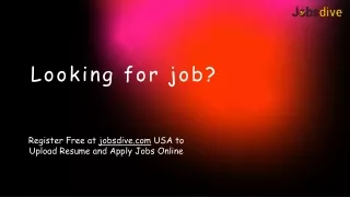 Register Free at jobsdive.com USA to Upload Resume and Apply Jobs Online