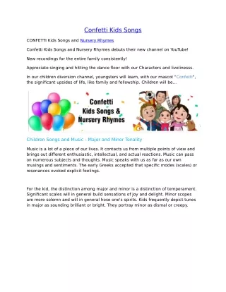 confetti kids songs