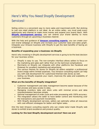here s why you need shopify development here