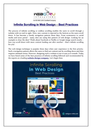 infinite scrolling in web design infinite