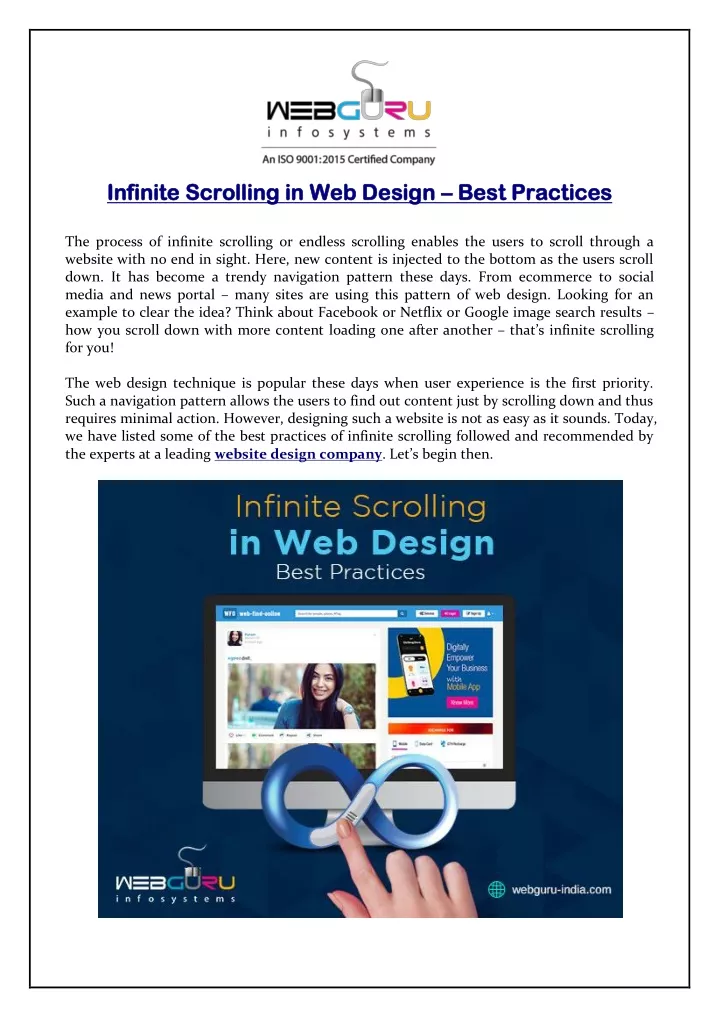 infinite scrolling in web design infinite