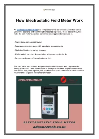how electrostatic field meter work